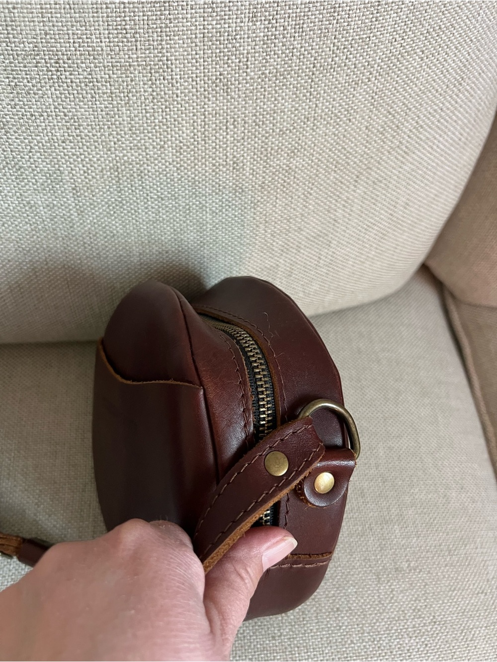 Portland Leather Goods Cognac Small Circle Bag - Picture 4 of 5